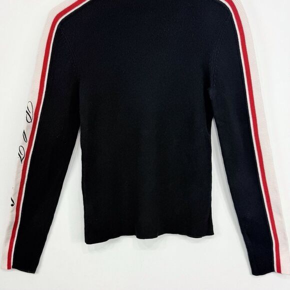 Polo Jeans Co. Ralph Lauren Retro Blue Red White Spellout Stretch Knit Sweater - Picture 9 of 11